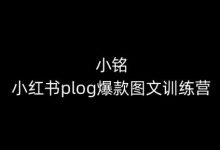 小铭-小红书plog爆款图文训练营,教你从0-1做小红书-蜗牛学社