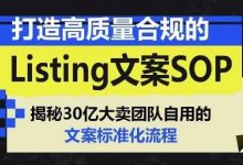 打造高质量合规的Listing文案SOP,掌握亚马逊文案工作的标准化-蜗牛学社