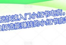 零基础快速入门小红书电商,从0-1打造能赚钱的小红书店铺-蜗牛学社
