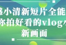 情感小清新短片全能班,教你拍好看的vlog小清新画面-蜗牛学社