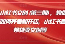 2024小红书文创(第三期),教你小红书如何养号和开店,小红书直播带货卖文创等-蜗牛学社