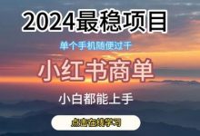 2024最稳蓝海项目,小红书商单项目,没有之一-蜗牛学社