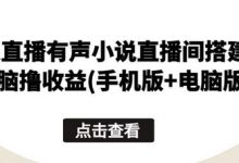 无人直播有声小说直播间搭建,无脑撸收益(手机版+电脑版)-蜗牛学社