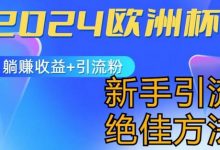 2024欧洲杯风口的玩法及实现收益躺赚+引流粉丝的方法,新手小白绝佳项目-蜗牛学社