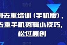 短剧去重培训(手机版),短剧去重手机剪辑小技巧,轻松过原创-蜗牛学社
