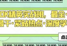 TIKTOK精英实战班,最全·最新·最干·紧贴热点·深度学习-蜗牛学社
