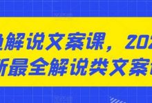 咸鱼解说文案课,2024最新最全解说类文案课-蜗牛学社