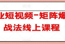 企业短视频-矩阵爆客战法线上课程-蜗牛学社