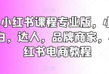 小红书课程专业版,小白,达人,品牌商家,小红书电商教程-蜗牛学社