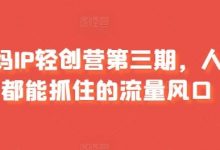 宝妈IP轻创营第三期,人人都能抓住的流量风口-蜗牛学社