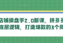多多店铺操盘手2.0新课,拼多多卖货的底层逻辑,打造爆款的3个周期-蜗牛学社