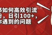 小红书如何高效引流创业粉,日引100+,解决你遇到的问题-蜗牛学社