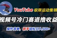 视频号冷门赛道撸收益,YouTube搬运极限运动集锦,暴力起号,操作简单流量高,轻松日入5张-蜗牛学社