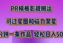PR模板影视搬运,简单操作即可过原创,可过星图和磁力聚星,轻松日入几张-蜗牛学社