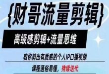 财哥流量剪辑,高级感剪辑+流量思维,教你剪出有质感的个人IP口播视频-蜗牛学社