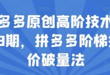 拼多多原创高阶技术第38期,拼多多阶梯提价破量法-蜗牛学社