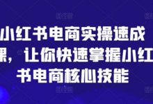 小红书电商实操速成课,让你快速掌握小红书电商核心技能-蜗牛学社