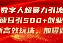 AI数字人超暴力引流法,极速日引500+创业粉,最新高效玩法,加爆微信-蜗牛学社