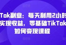 TikTok副业:每天利用2小时在TK实现收益,零基础TikTok上如何变现课程-蜗牛学社