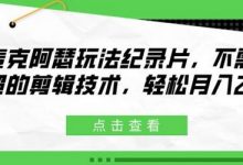麦克阿瑟玩法纪录片,不需高超的剪辑技术,轻松月入2w+-蜗牛学社