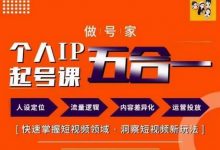 做号家的个人IP起号方法,快去掌握短视频领域,洞察短视频新玩法,68节完整-蜗牛学社