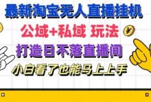 最新淘宝挂机无人直播 公域+私域玩法打造真正的日不落直播间 小白看了也能马上上手-蜗牛学社