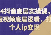 2024抖音底层实操课,重塑短视频底层逻辑,打造个人ip变现-蜗牛学社