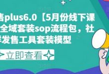 私域发售plus6.0【5月份线下课录音】/全域套装sop流程包,社群发售工具套装模型-蜗牛学社