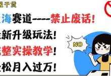 超级干货，蓝海赛道-禁止废话，最新升级玩法，完整实操教学，轻松月入过万-蜗牛学社
