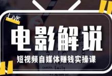 电影解说短视频自媒体赚钱实操课,教你做电影解说短视频,月赚1万-蜗牛学社