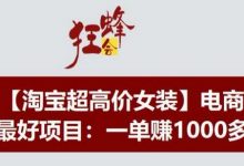 淘宝超高价女装项目,电商最好赛道,一单赚1000多-蜗牛学社