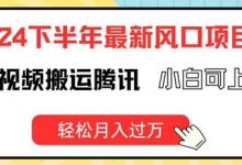 2024下半年最新风口项自，海外视频搬运腾讯，小白可上手，轻松月入过万-蜗牛学社