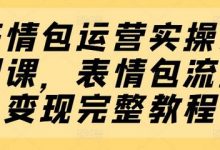 表情包运营实操系列课,表情包流量变现完整教程-蜗牛学社