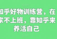 知乎好物训练营,在家不上班,靠知乎来养活自己-蜗牛学社