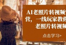 AI老照片转视频实战营,一线玩家教你AI老照片转视频-蜗牛学社