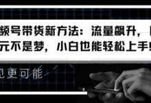 视频号带货新方法:流量飙升,日入千元不是梦,小白也能轻松上手-蜗牛学社