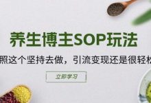 养生博主SOP玩法,按照这个坚持去做,引流变现还是很轻松的-蜗牛学社