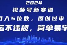 2024视频号新赛道,月入5位数+,原创过审,搬运不违规,简单易学-蜗牛学社