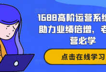 1688高阶运营系统课,助力业绩倍增,老板运营必学-蜗牛学社