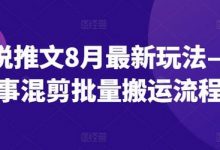 小说推文8月最新玩法—故事混剪批量搬运流程-蜗牛学社