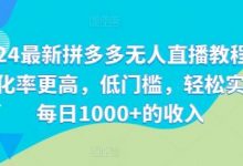 2024最新拼多多无人直播教程,转化率更高,低门槛,轻松实现每日1000+的收入-蜗牛学社