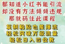 小红书靠复制粘贴一周突破万级流量池干货，以减肥为例，每天稳定引流变现四位数-蜗牛学社