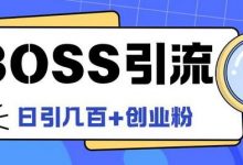 Boss直聘引流创业粉最新玩法日引100+创业粉-蜗牛学社