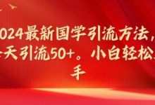 2024最新国学引流方法,每天引流50+,小白轻松上手-蜗牛学社