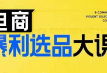 电商暴利选品大课,3大选品思维模式,助力电商企业实现利润突破-蜗牛学社