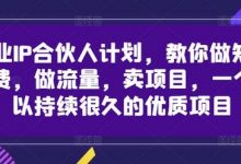 创业IP合伙人计划,教你做知识付费,做流量,卖项目,一个可以持续很久的优质项目-蜗牛学社