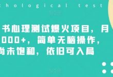 小红书心理测试爆火项目,月入7000+,简单无脑操作,尚未饱和,依旧可入局-蜗牛学社