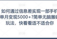 如何通过信息差实现一部手机单月变现5000+?简单无脑搬砖玩法,快看看适不适合你-蜗牛学社