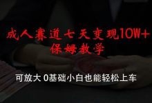 成人赛道七天变现10W+保姆教学，可放大，0基础小白也能轻松上车-蜗牛学社