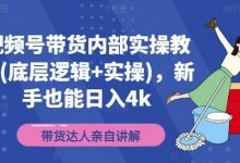 视频号带货内部实操教学(底层逻辑+实操),新手也能日入4k-蜗牛学社